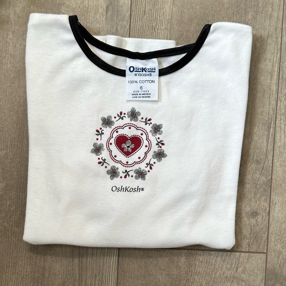 Vintage 90s/Y2K NEW OshKosh B'gosh Girl’s Graphic Long Sleeve Shirt